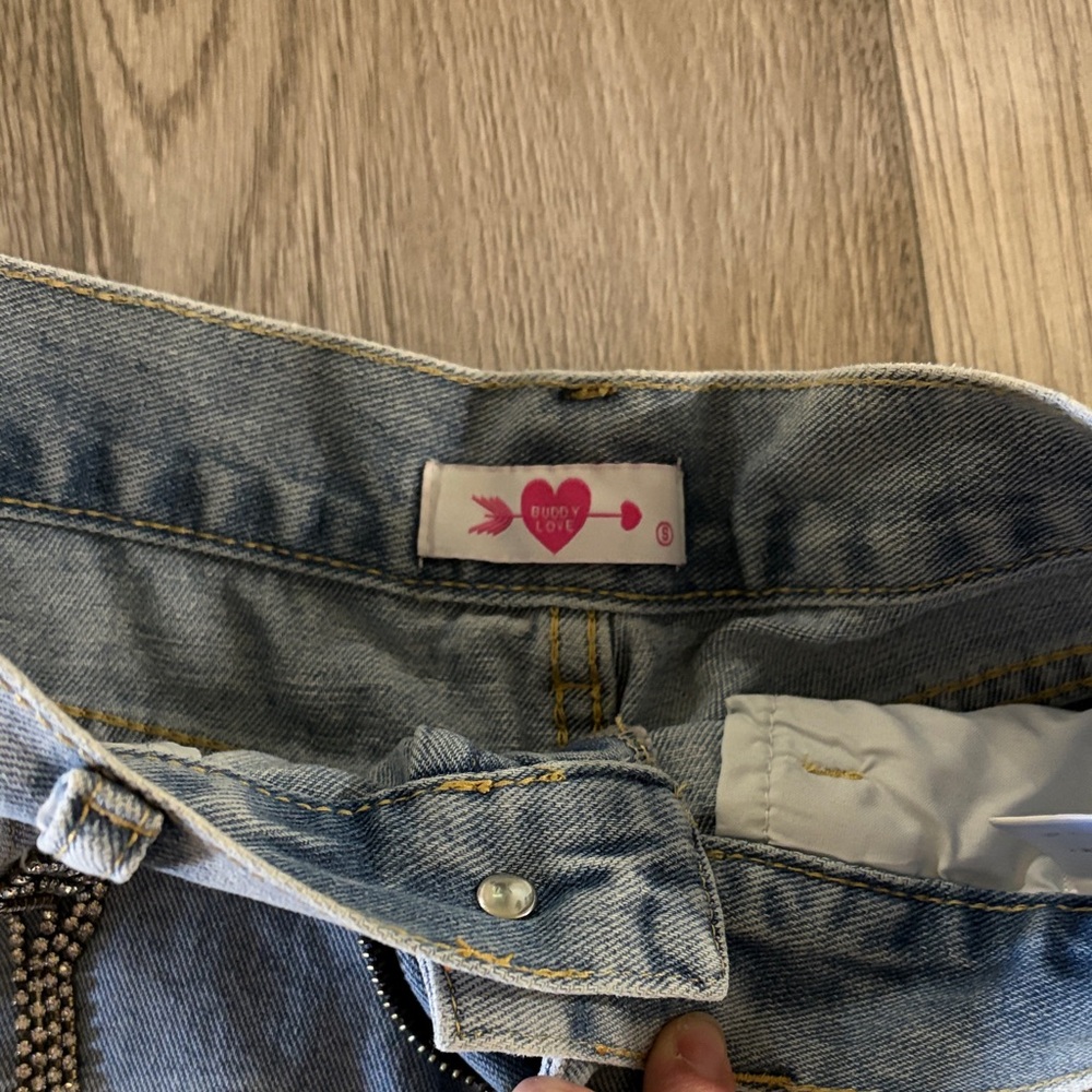 Buddy Love Light Blue Distressed Jean Shorts - Picture 2 of 2